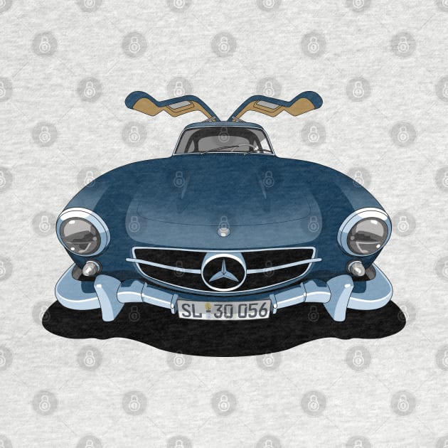 Mercedes Benz 300SL Gullwing in blue by candcretro